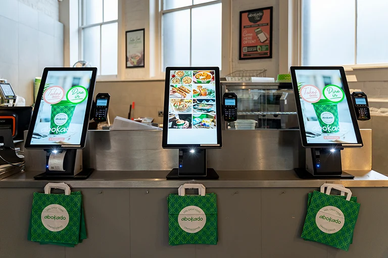 row of abokado self serve kiosks