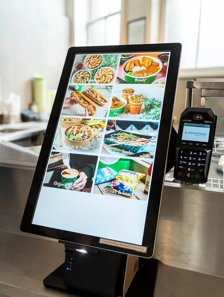 table mounted kiosk in abokado