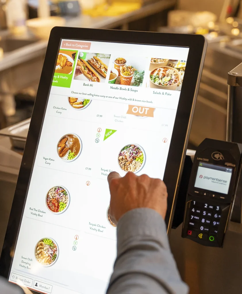 abokado menu on self serve kiosk