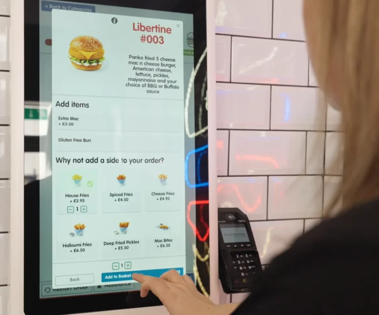 libertine burger self serve kiosk interface